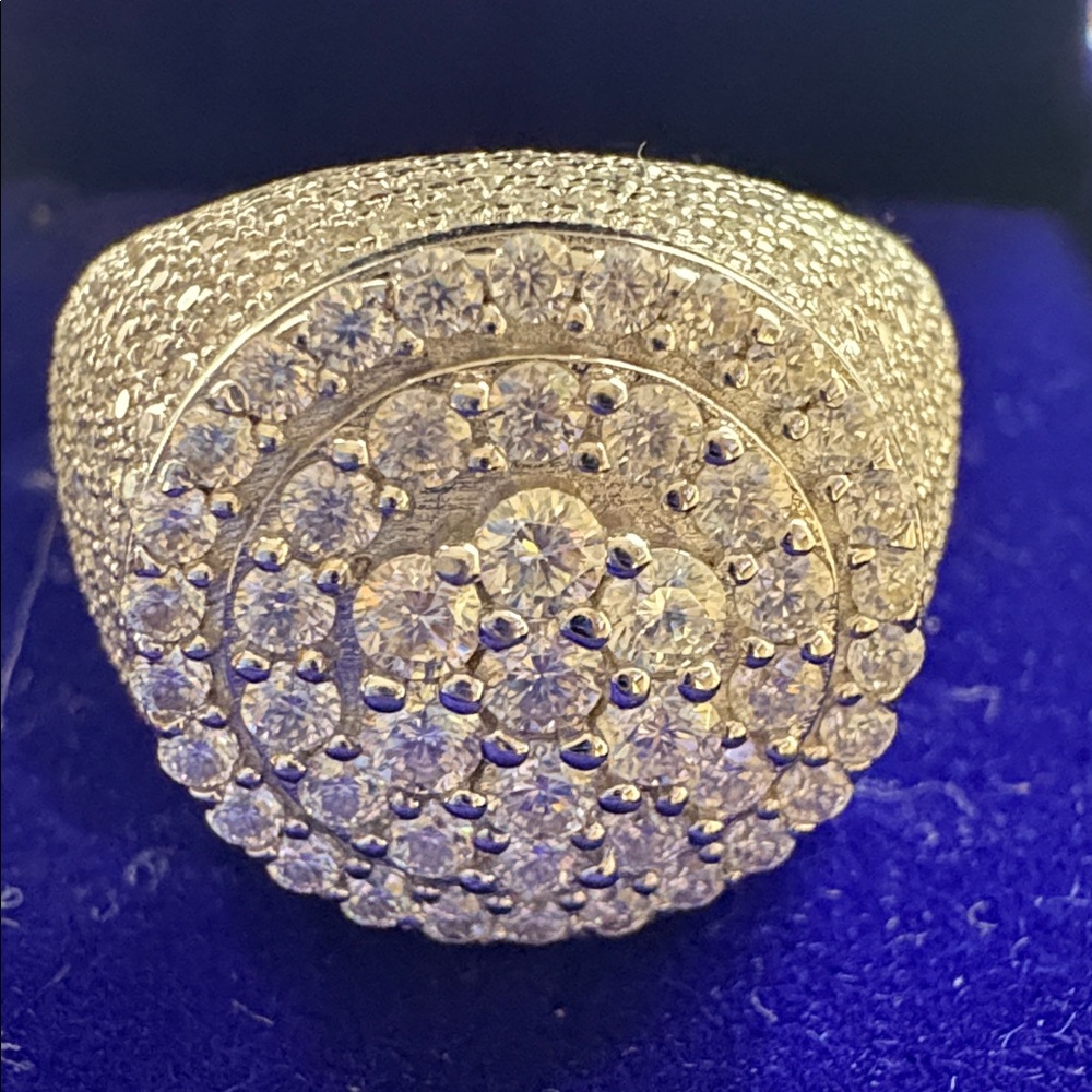 Silver Crystal Statement Ring - image 3